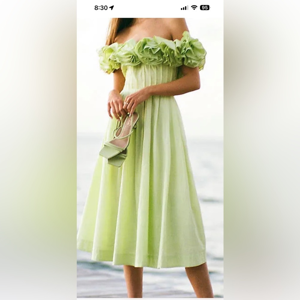 Anthropologie Ruffled Neckline Dress
